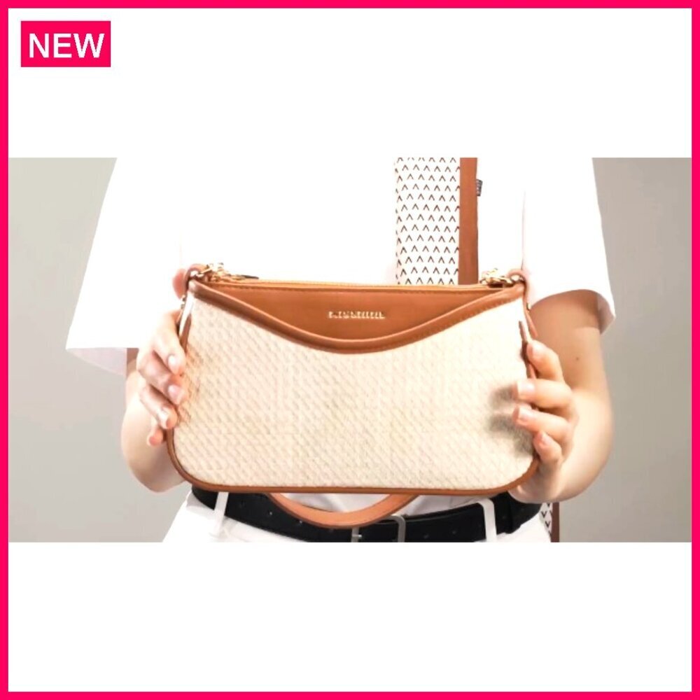 Small Vegan Leather Shoulder Bag Hobo Purse with Chain Strap - Picture 8 of 8